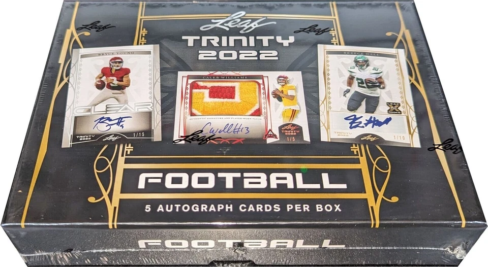 2022 Leaf Trinity Football Factory Sealed 5 Auto Autograph Per Hobby Box - Image 1 of 3