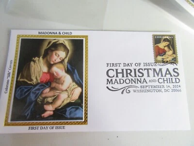 Estampilla Forever de Madonna & Child 2024 Fdc Sc#5940 Colorano "Seda" cubierta de caché Foto 1 de 2