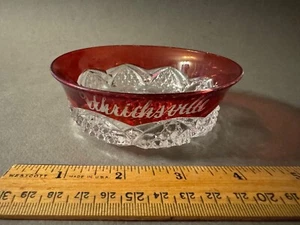 EAPG RUBY STAINED UHRICHSVILLE ANTIQUE GLASS TIDBIT BOWL CANDY NUT DISH ASHTRAY - Picture 1 of 6