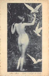 AL3-107) CARTOLINA NUDO DONNA MATTIE DUBE NINFA DEI BOSCHI - Picture 1 of 2
