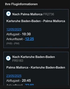 4 Flugtickets Karlsruhe/Baden-Baden zu Mallorca 2* Hin u. Zurück - Bild 1 von 1