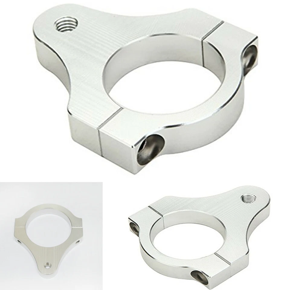 Motorcycle Steering Damper Stroke Fork Clamp Bracket 35mm Silver Aluminium Alloy - Image 1 of 4