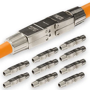 10x PremiumX Netzwerk Kabelverbinder Cat6A Werkzeuglos RJ45 Netz LAN Kupplung - Afbeelding 1 van 6