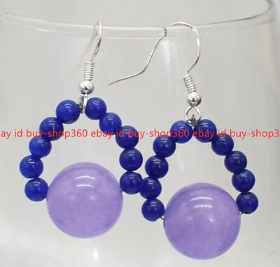 Bonito pendiente colgante de plata 925 con gemas de alejandrita púrpura de 10 mm de zafiro azul de 4 mm Foto 1 de 4