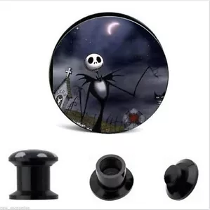 PAAR-Jack Skellington Acryl zum Anschrauben Stash Ohrstöpsel 12 mm/1/2" Stärke - Bild 1 von 3