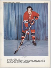 1972-73 Dimanche/Derniere Heure Claude Larose (Posed)