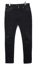 NUDIE Thin Finn Dry Cold Black Jeans Men's W33/L36 Slim Fit Whiskers black