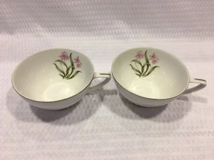 (2) Tazze da tè Grantcrest Orchidea Rosa Fine China Floreale Giappone Vintage - Foto 1 di 4