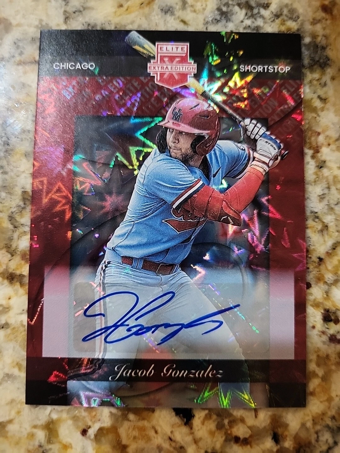 2023 Elite Extra Edition Jacob Gonzalez 2002 Retro Red FOTL Auto 1/5 #168