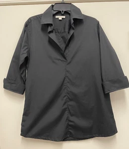 CAMICIA ANN MASHBURN - Pullover nero 100% cotone, manica a 3/4, media - Foto 1 di 7