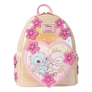 🎒 Disney Loungefly Mini Rucksack - Stitch Cute Angel Flowers Love🎒 - Bild 1 von 7
