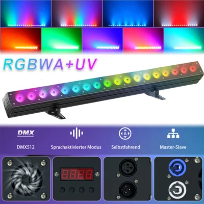 18*15W LED RGBWA+UV Wallwasher Licht Bar Bühnenlicht DMX DJ Party Weihnachten - Bild 1 von 4