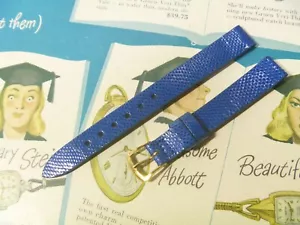 Cinturino orologio da polso NOS Hadley Roma 11 mm BLU vera pelle di rettile - in confezione originale! - Foto 1 di 8