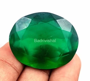 107 Ct Lab-Created Green Color Moldavite Rare Oval Cut Loose Gemstone 4AUB - Picture 1 of 6