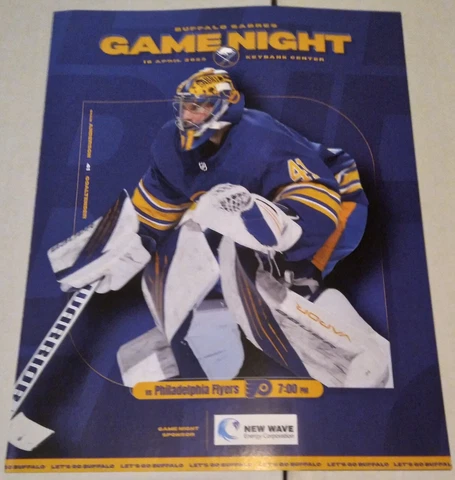Buffalo Sabres Game Night Program & Craig Anderson Mini-Poster 4/16/22 Cover