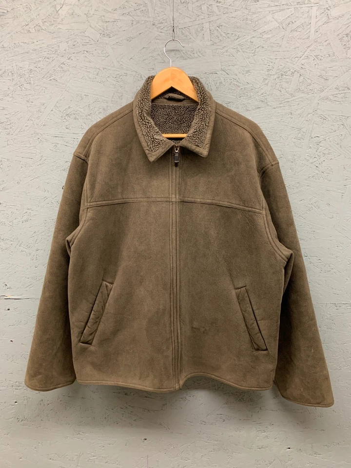 Chaqueta John Henry Para Hombre XL Marrón Cremallera Completa Forrada Sherpa Prendas Exteriores Informales Foto 1 de 4