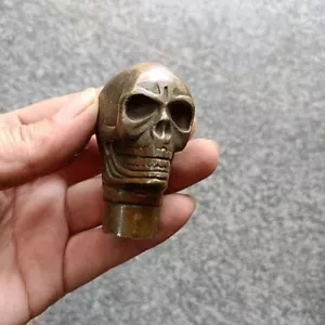 Brass Skull Head Hand Claw Walking Stick Cane Handle Top Topper 80710 - Picture 1 of 6