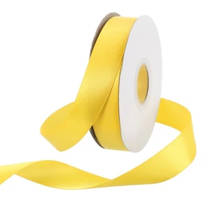 1" 25 Yard Satinband dickes doppelseitiges Ripsband Seidenband olivgelb - Bild 1 von 7