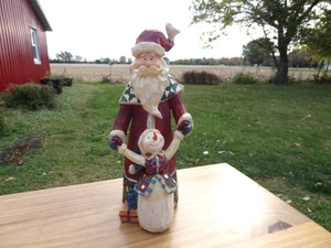 2007 St. Nicholas Square Winterland Collection Weihnachtsmann & Schneemann Figur - Bild 1 von 8