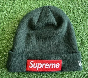 Supreme New Era Box Logo Beanie FW22 Hat Cap OSFA Green Authentic Dark Pine Rare - Bild 1 von 4