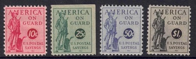 US Scott PS11 – PS14, 10c - $1 Postal Savings Stamps MNH cp54 - Image 1 of 3