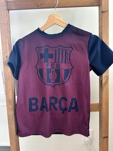 Barcelona FCB Soccer T-Shirt Youth Size Medium - Blue & Red - Picture 1 of 3