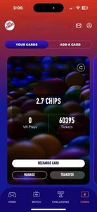Dave And Buster’s Power Card With 60,395 Tickets And 2.7 Chips, Physical Card - Picture 1 of 1