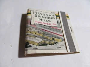 VINTAGE REVONAH (MALCOLM) SPINNING MILLS CO HANOVER YORK COUNTY PA Matchbook - Picture 1 of 4