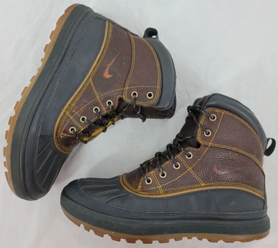 Botas Nike Woodside 2 ACG couro resistente à água forrado marrom preto masculino 9.5 - Imagem 1 de 4