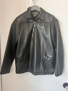 Copper Key Womens XL Soft Leather Black Full Zip Jacket A22 - Picture 1 of 13
