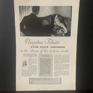 Vintage 1928 Colgate Unspoken Tributes Ad Advertisement  - Picture 1 of 2