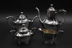 Vintage 4 piezas. Juego de té de plato de plata de Wallace / patrón V579 - usado - Imagen 1 de 18