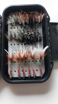 trucha salmón pesca con mosca moscas caja surtido con 60 moscas pesca con mosca  Foto 1 de 4