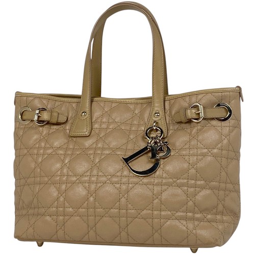 Christian Dior Panarea Tote Bag Canage Borsa a Mano Tote Bag Tela Rivestita Beige...