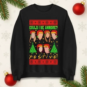 Could i be More Festive Jumper, Xmas Festive Family Sweatshirt, Xmas Gift Top - Picture 1 of 10