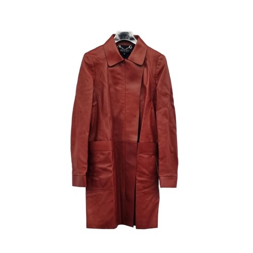 Gucci giacca lunga in pelle 40 76600219