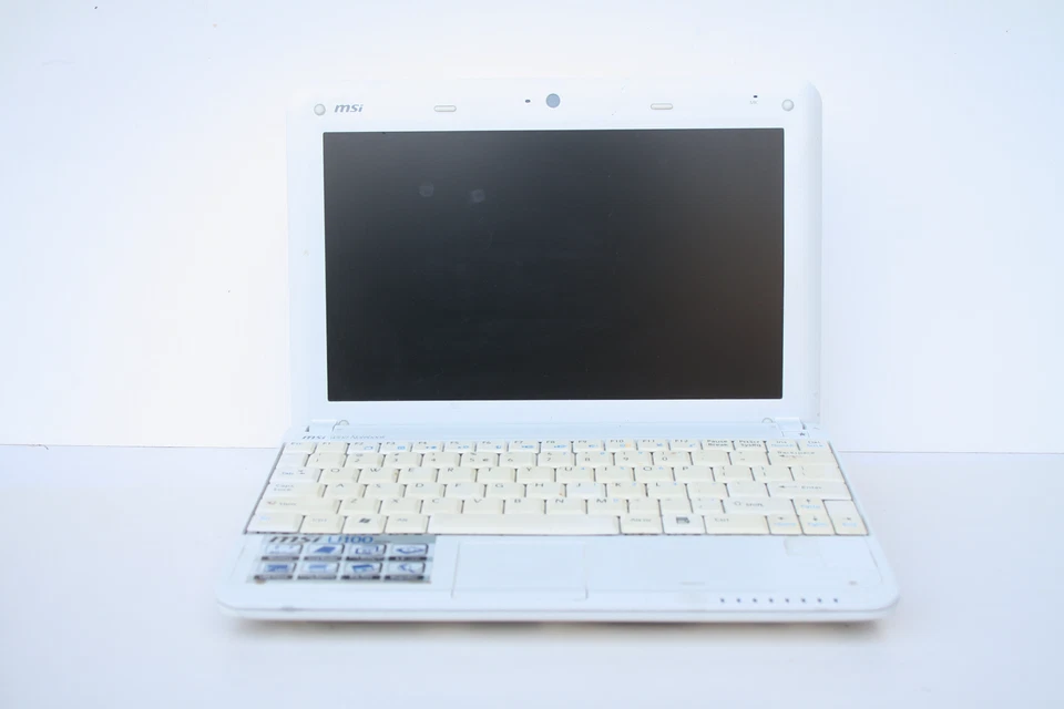 MSI White Wind U100 Laptop Intel Atom Windows XP *UNTESTED - Image 1 of 4