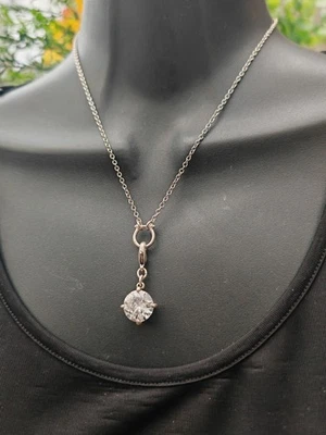 Pilgrim Denmark large Solitaire crystal charm detachable chain necklace - Imagem 1 de 4