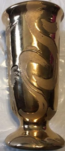 Vintage Sweyte Salem Ohio Gold Keramik Vase Mid Century Modern 22kt Gold Pflanze - Bild 1 von 9