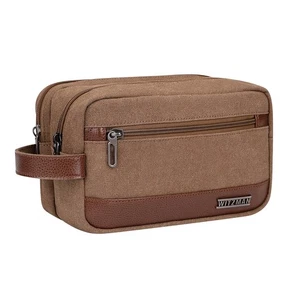 Canvas Toiletry Bag for Men Hanging Dopp Kit Organizer Water-resistant Travel... - Picture 1 of 7