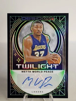 METTA WORLD PEACE 2023-24 Panini Obsidian Twilight Green /25 SSP Lakers - Image 1 of 4