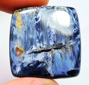 42 CT 6X26X27 mmRARE NATURAL BLUE FIRE PIETERSITE FANCY CABOCHON GEMSTONE HH-750 - Picture 1 of 6