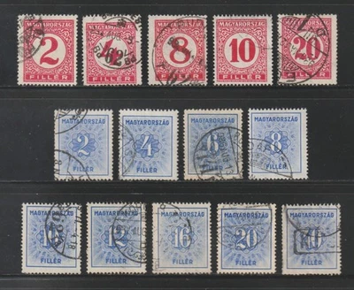 Hungary, 1928-34 Postage Due Stamps, Used, 14 Different - Image 1 of 2