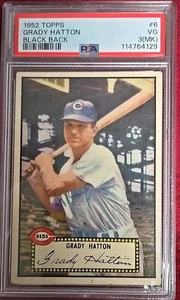 1952 Topps Grady Hattan #6 Black Back PSA VG-3 (MK) - Picture 1 of 4