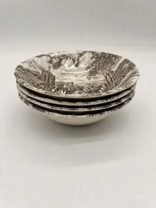 Juego de 4 cuencos de cereal marrón Staffordshire Ware "Royal Mail" de 6 1/4" de diámetro - Imagen 1 de 10
