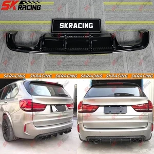 Glossy Black/Carbon Fiber Rear Bumper Diffuser Lip For BMW X5M X6M F85 F86 15+ - Picture 1 of 27