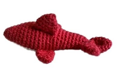 Hand Crocheted Sharks Set Of 5 Brightly Coloured For Kids Baby Plush - Image 1 of 4