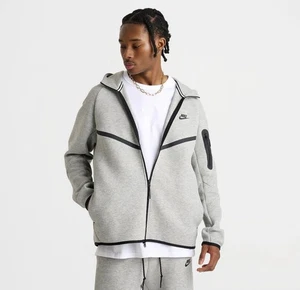 Neu mit Etikett Nike Tech Fleece Windrunner grau meliert schwarz HV0949-063 Herren Größe XS  - Bild 1 von 5