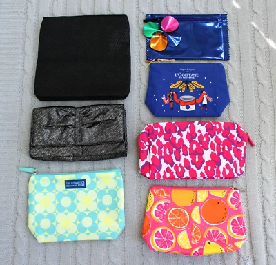 Bolsas cosméticas con cremallera 7 piezas ESTEE LAUDER CLINIQUE MAC LANCOME L'OCCITANE - NUEVAS Foto 1 de 4