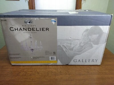 Crystal Chandelier HAMPTON BAY 6 Light Glass Chandelier New In BOX CIB  - Image 1 of 4